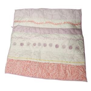 Pottery Barn Kids Purple Pink Euro Pillow Sham Cotton Cute Rosette polka Dot